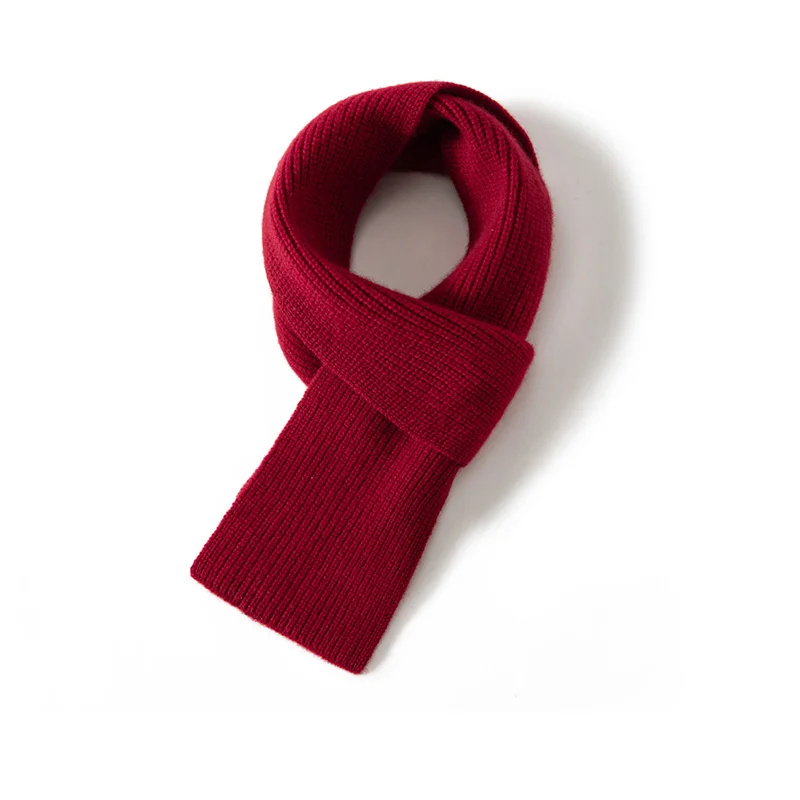 Autumn Winter New Fashion Solid Color 100% Cashmere Scarf Women Outdoor Keep Warm Soft Cashmere Knitted Accessories Scarves