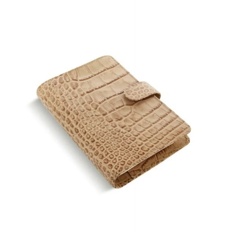 A+ Filofax A6 Personal Classic Croc Organizer Planner Diary Fawn Leather-026012 # ب9