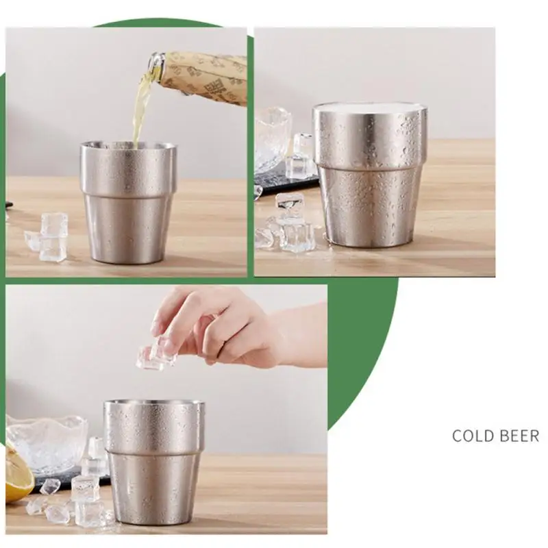 175/260ml Double Wall Stainless Steel Cups And Mugs Metal Cold Beer  Bar Party Kitchen  Coffee  Drinkware Tools