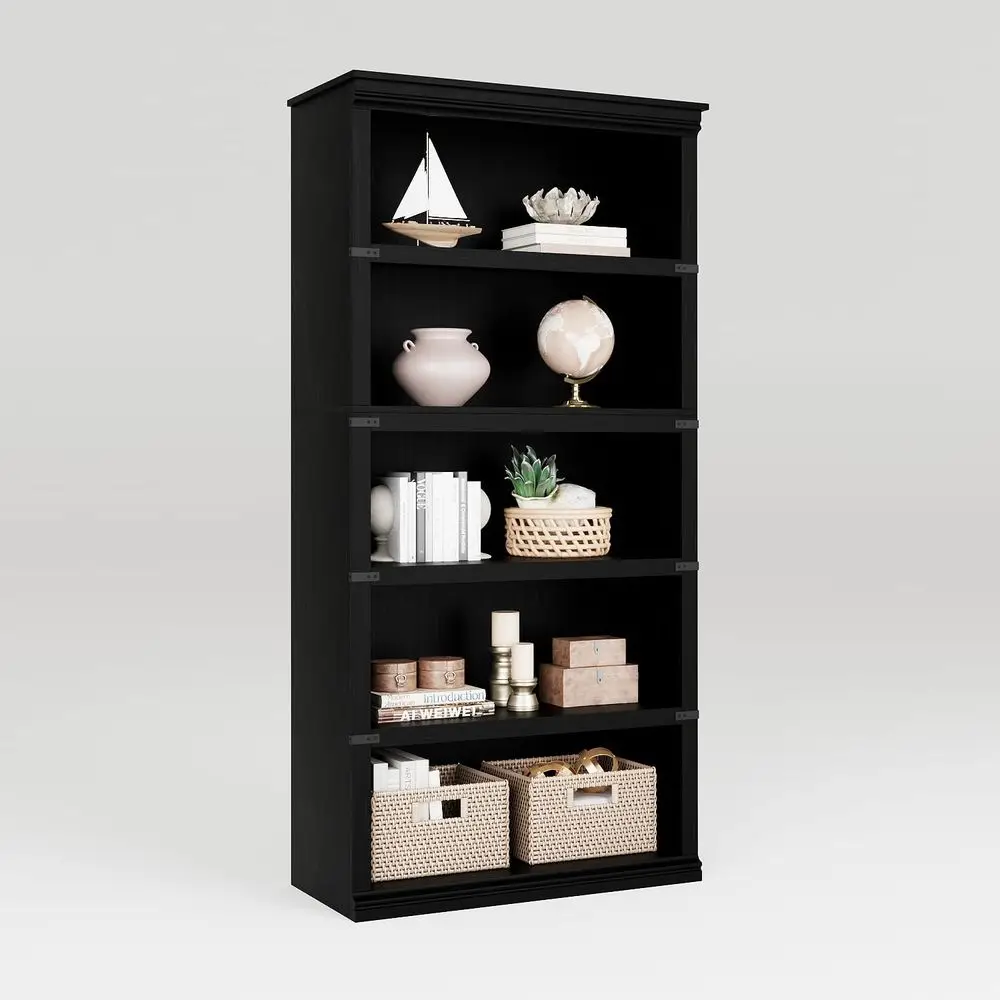 5 Tier Bookcase, armhouse Book Shel with Storage Open Display Bookshelves, 67.4