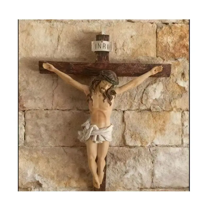 Katholische christliche Aktivitäten Kreuz Kruzifix 30*16cm Relikte Exquisite Teak Rood Jesus Kreuz Figur Jesu Lamm Gottes Figuren