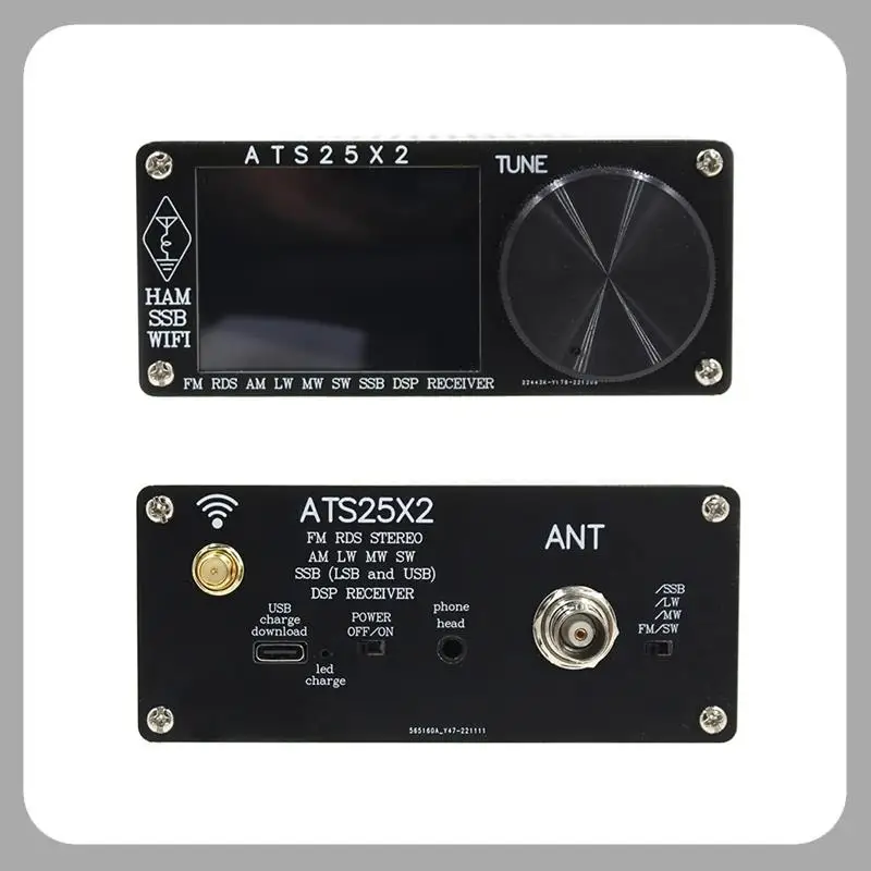 

A46U Ats25x2 Full-Band Wireless Receiver With DSP, 2.4" Touchscreen For FM, LW, MW, SSB Shortwave Radio