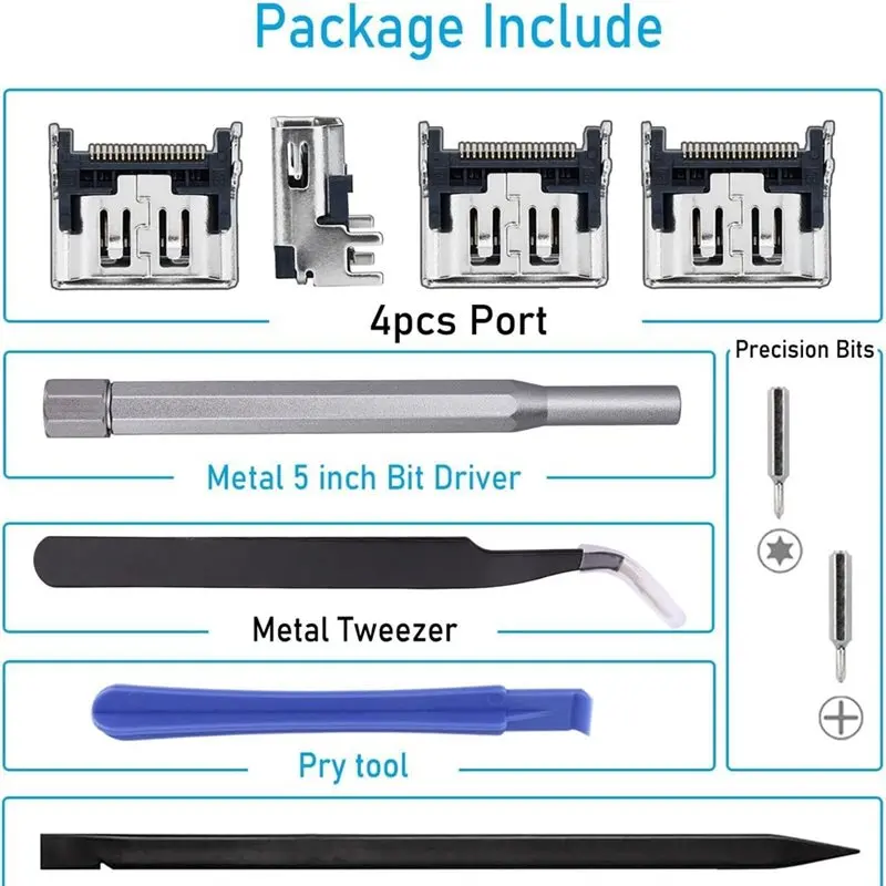 [NEW!CCDD】 For PS5 -Compatible Port Tool Kit Includes T8 Bit, 2.0 Screwdriver, Metal Tools, Tweezers, Prying Tool, HDTV Modu