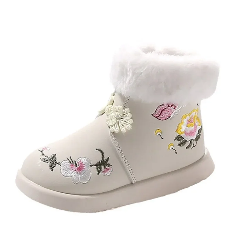 الفتاة حذاء بوت بطول الكاحل السببية تنوعا طفل الأميرة السراويل واحدة الأحذية الحلو موضة التطريز الأطفال ربيع الخريف الأحذية الجلدية