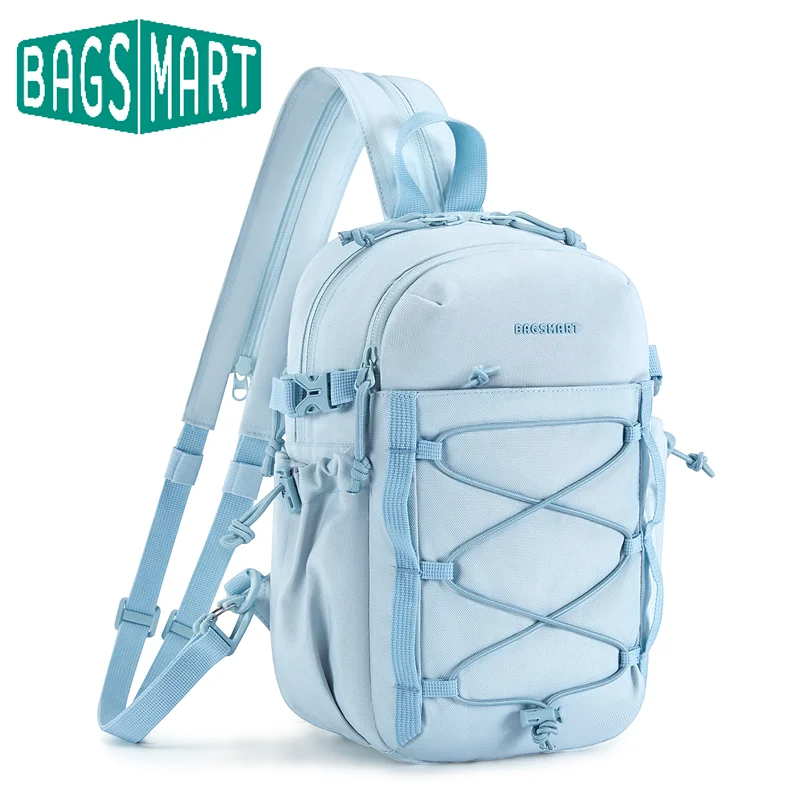 

BAGSMARTSmall Backpack for Casual Travel Sport 3 in1 Crossbody Daypack Chest Shoulder Bag Crossbody Sling Bag