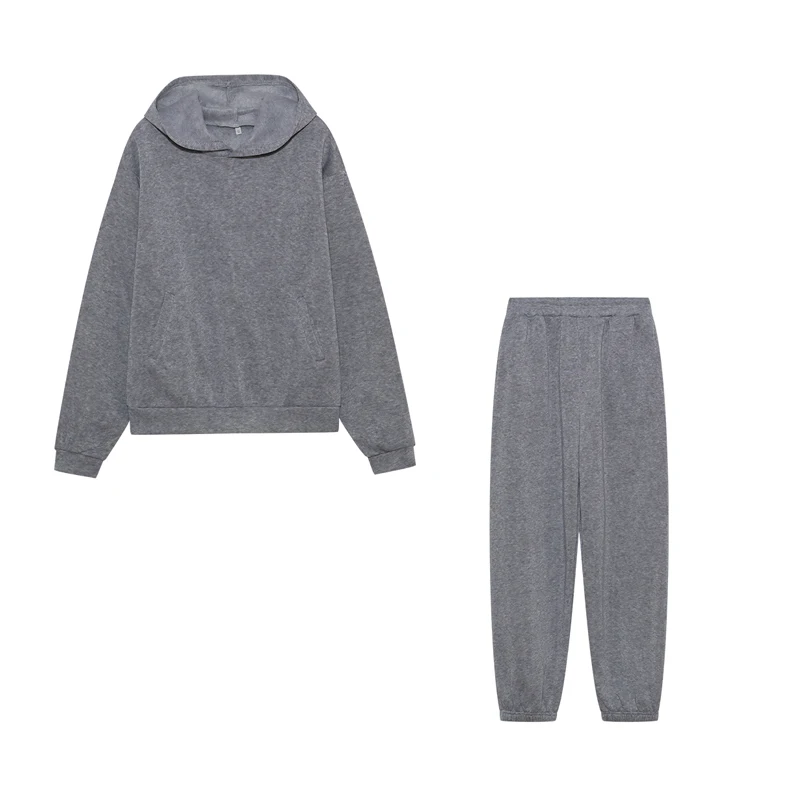 2026 Trend Lässige Mode Verdickter Langarm-Pullover und Hose Zweiteiliges Set mit Kappe für Damen – Detail 20
