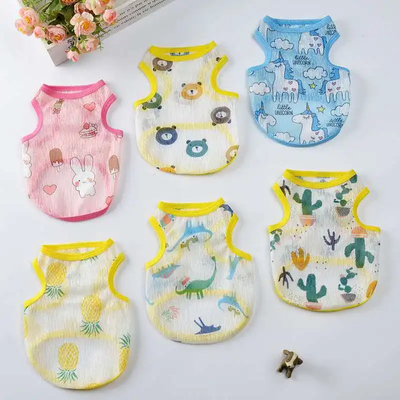 Chaleco de verano para perros y gatos pequeños, ropa de malla para mascotas, camiseta para cachorros, camisetas para Yorkshire y Shih Tzu, ropa para cachorro