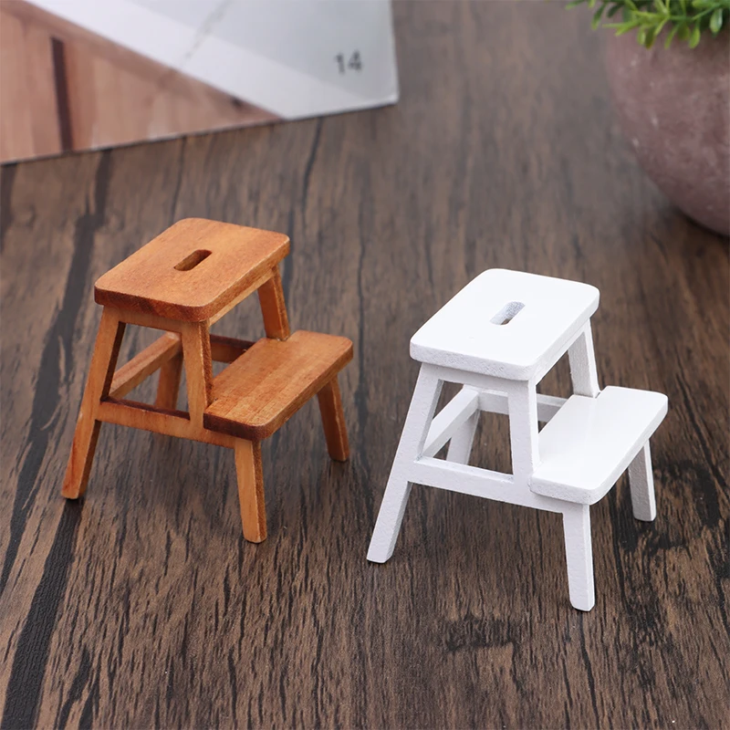 1:12 Dollhouse Miniature Stools Step Stool Square Stool Small Bench Model Living Room House Furniture Decor Toy