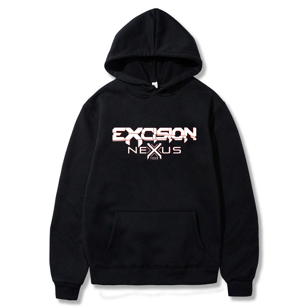 

Excision Nexus Tour Hoodie 2024 Unisex Long Sleeve Streetwear Men Women Hooded Sweatshirt Hip Hop Clothes