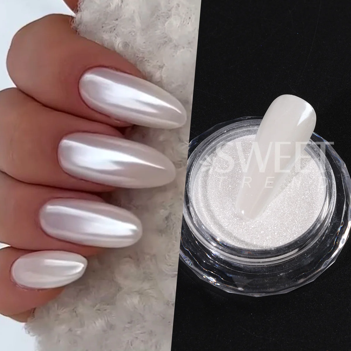 Water Glossy White Nail Chrome Powder Elegant Moonlight Fine Rubbing Dust DIY Charm Gentle Style Wedding Decor Manicure Pigment