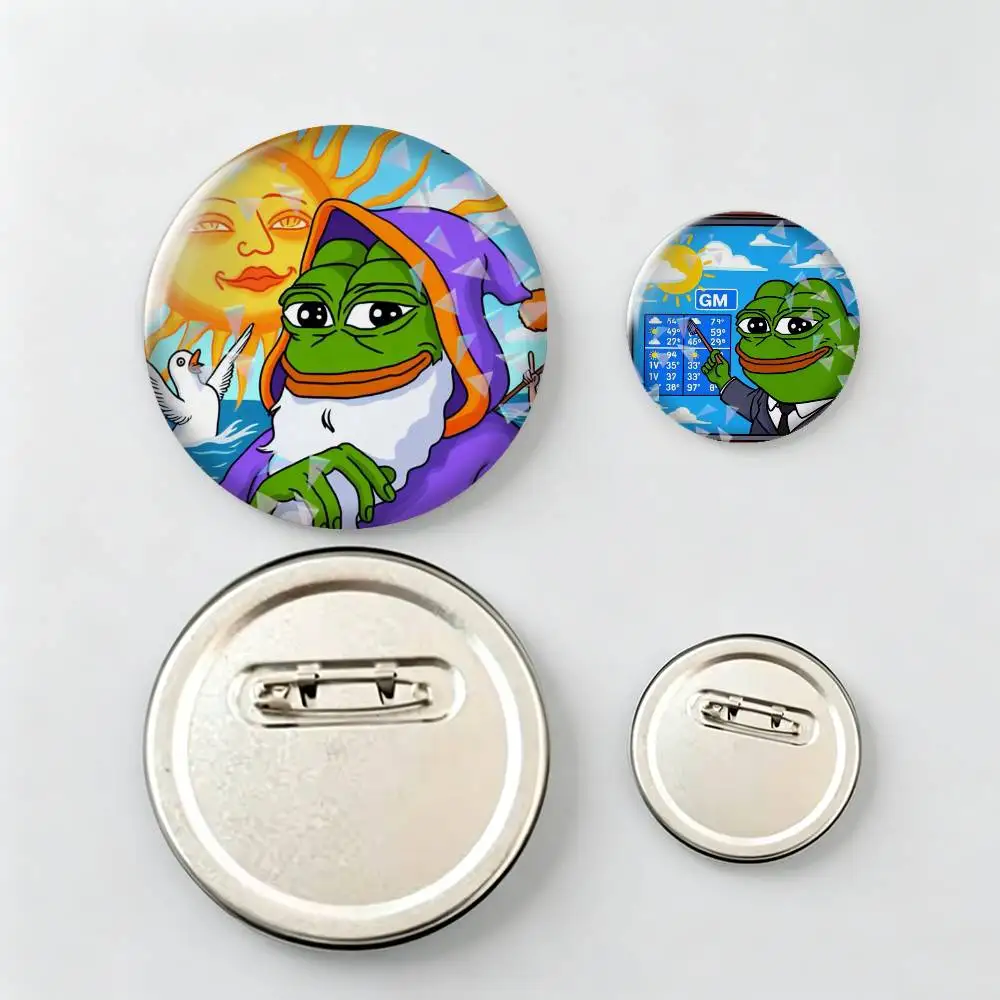 Funny-y Cartoon-n Pepe the Frog Brooch Metal Decorative Brooch Pins for Backpack Clothes Jacket Accessories,Souvenir.
