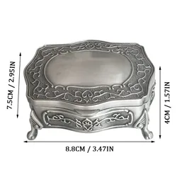 Metal Jewelry Box Small Trinket Jewelry Storage box For Rings Earrings Necklace Treasure Chest Organizer Antique jewelry Keepsa