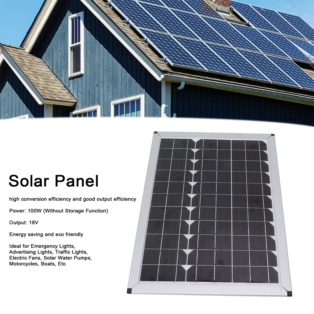 

Solar Energy Camping Trips 100W Solar Panel Portable Solar Panel 18V Polycrystalline USB Power High Conversion Rate