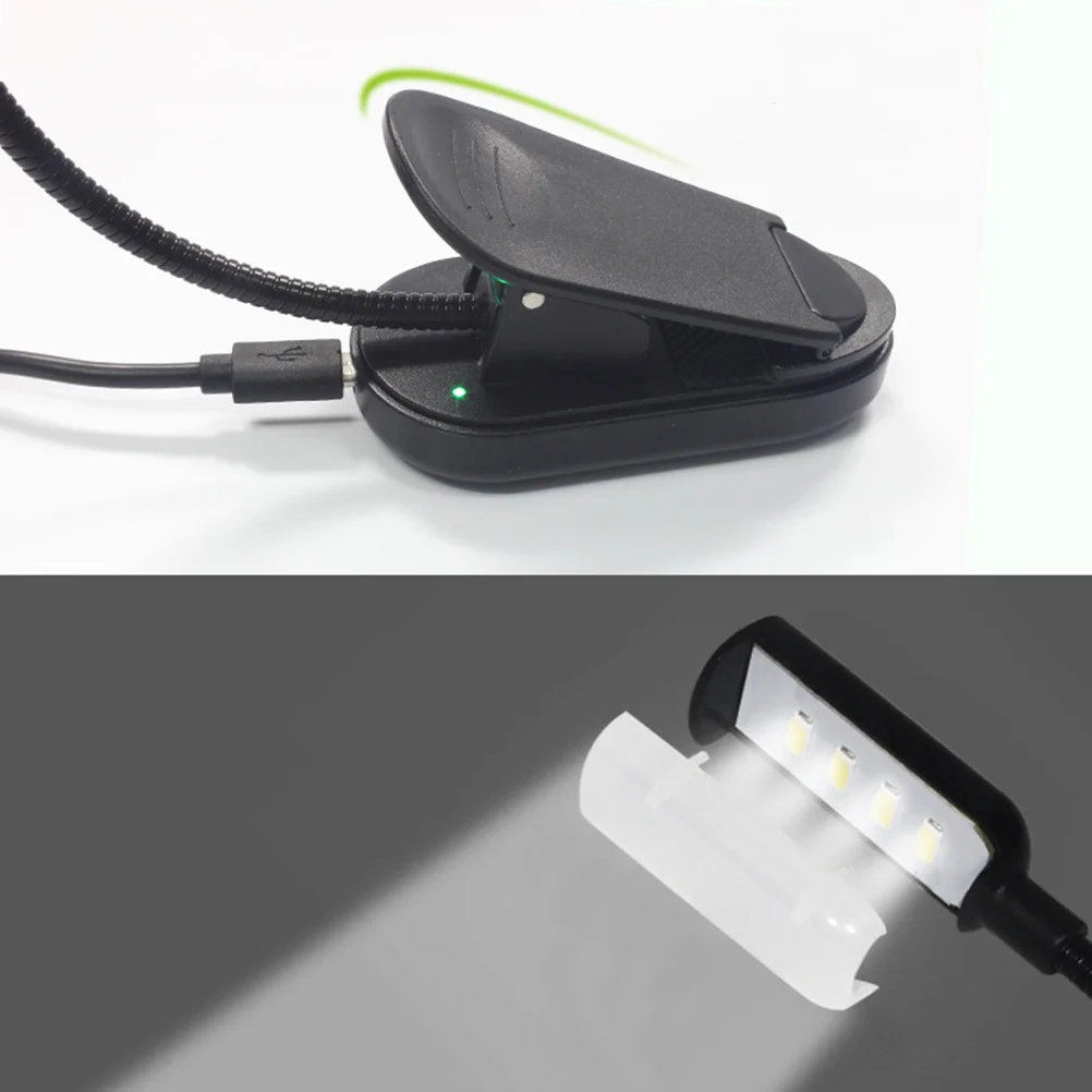 

Usb Charging Led Clip Book Light Student Reading Study Eye Protection Lamp Bedside Desk Night Light Flexible Neck