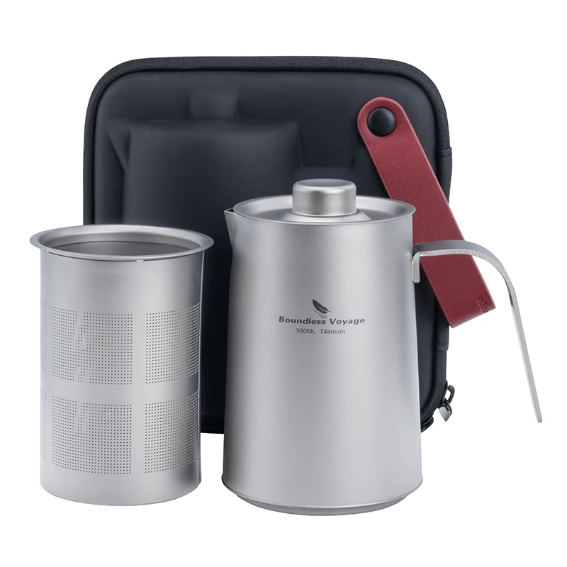 

Титановый чайный сервиз Boundless Voyage, кофейный чайник, легкий уличный посуда для путешествий, кемпинга, пикника, чайная посуда для 2-3 человек