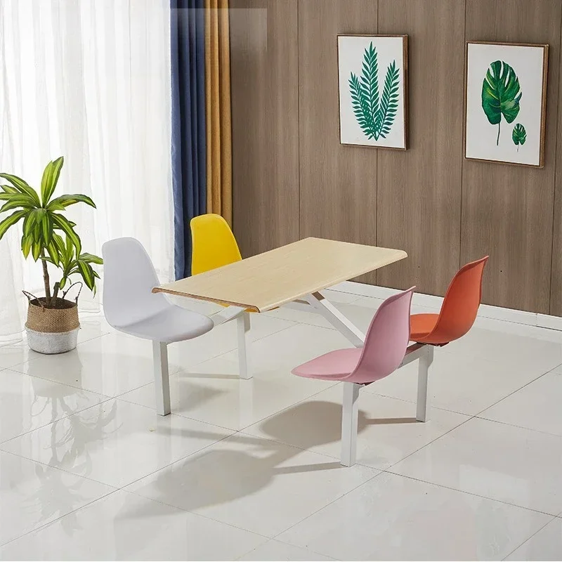 School cafeteria dining table and chair fast food snack bar combination dining table and chair