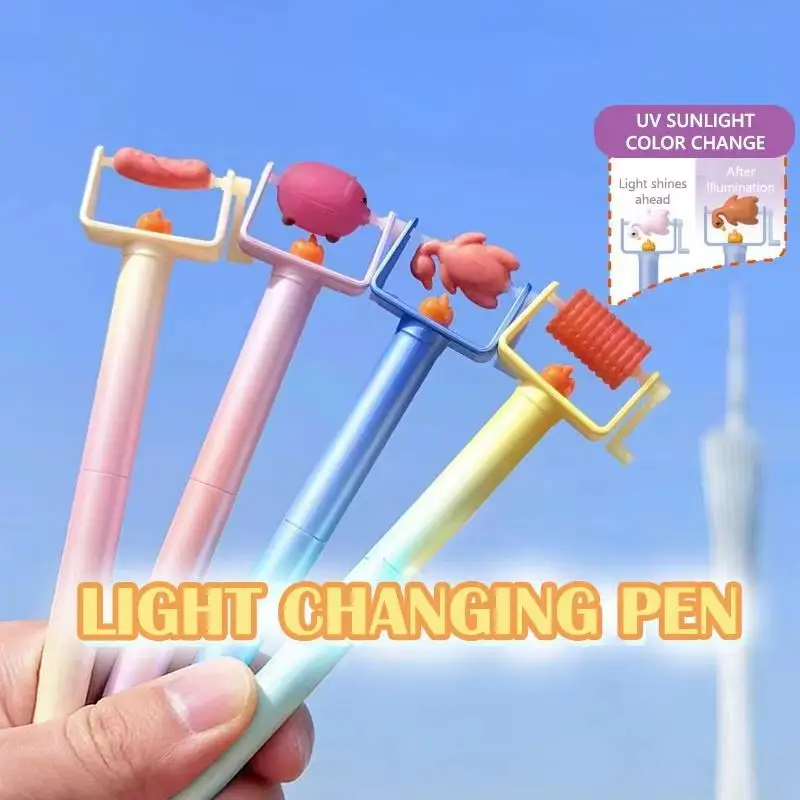 〔CCA13〕Cute Barbecue Pen 0.5mm Neutral Pen Color-changing Creative Design For Students And Daily School Work
