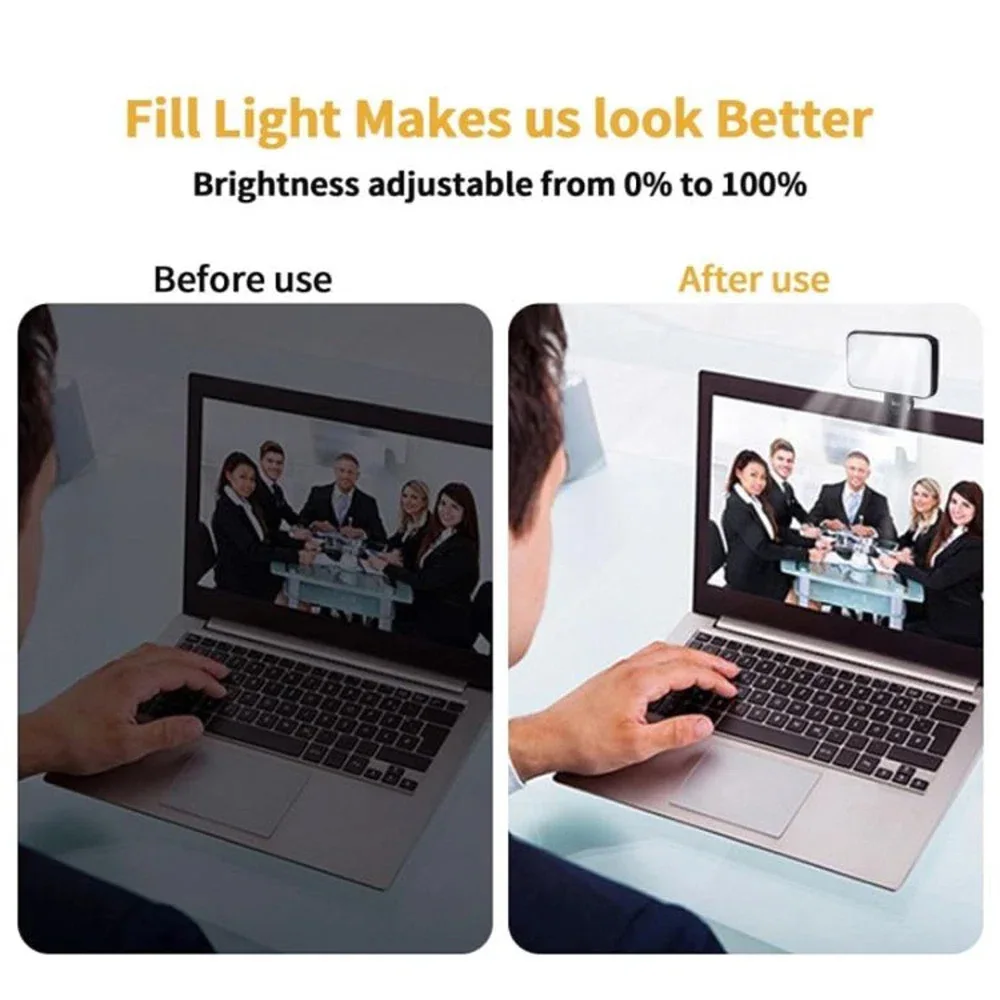LED Selfie Light Adjustable Brightness Portable Phone Lens Fill Flash Lamp Clip For IPhone IPad Laptop Video Photography
