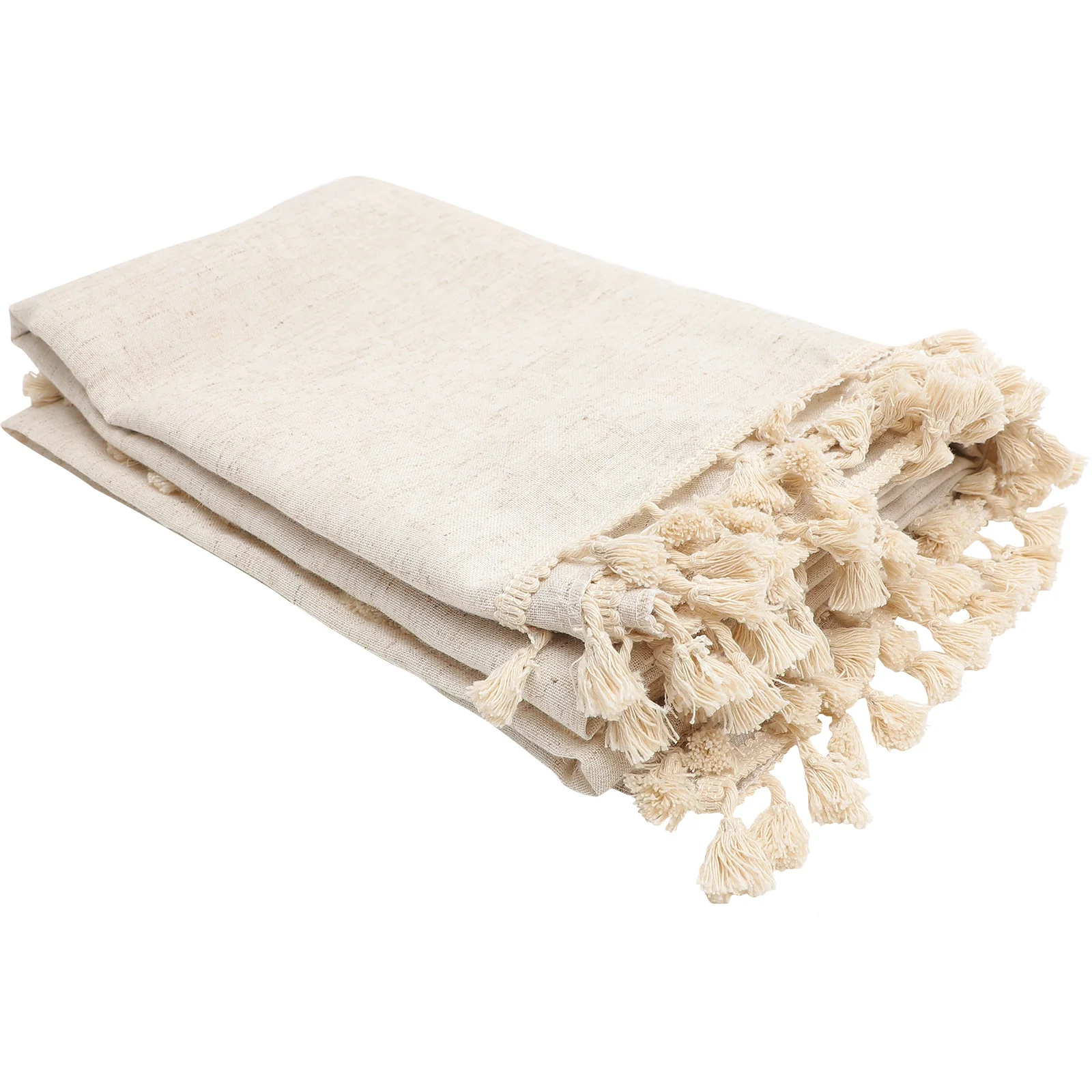 

Decorative Bamboo Slub Linen Tablecloth Solid Color Fringed Table Cover for Dining Room Party Picnic Buffet Table Decoration