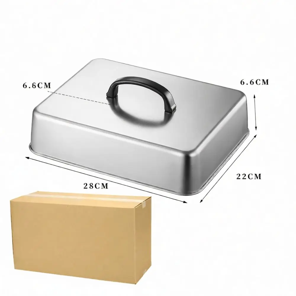 Durable Stainless Steel Square Basting Cover For Griddle Steak Burger Melting Dome BBQ Grill Kitchen Cooking Accessories