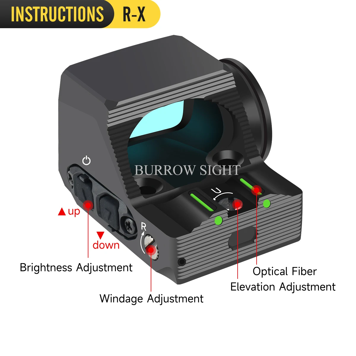 R-X Red Dot Sight Hunting Sight Equipped with Shaking Wake-up Automatic Shutdown Function, for Gl*ck Tactical Optic Sight Scope