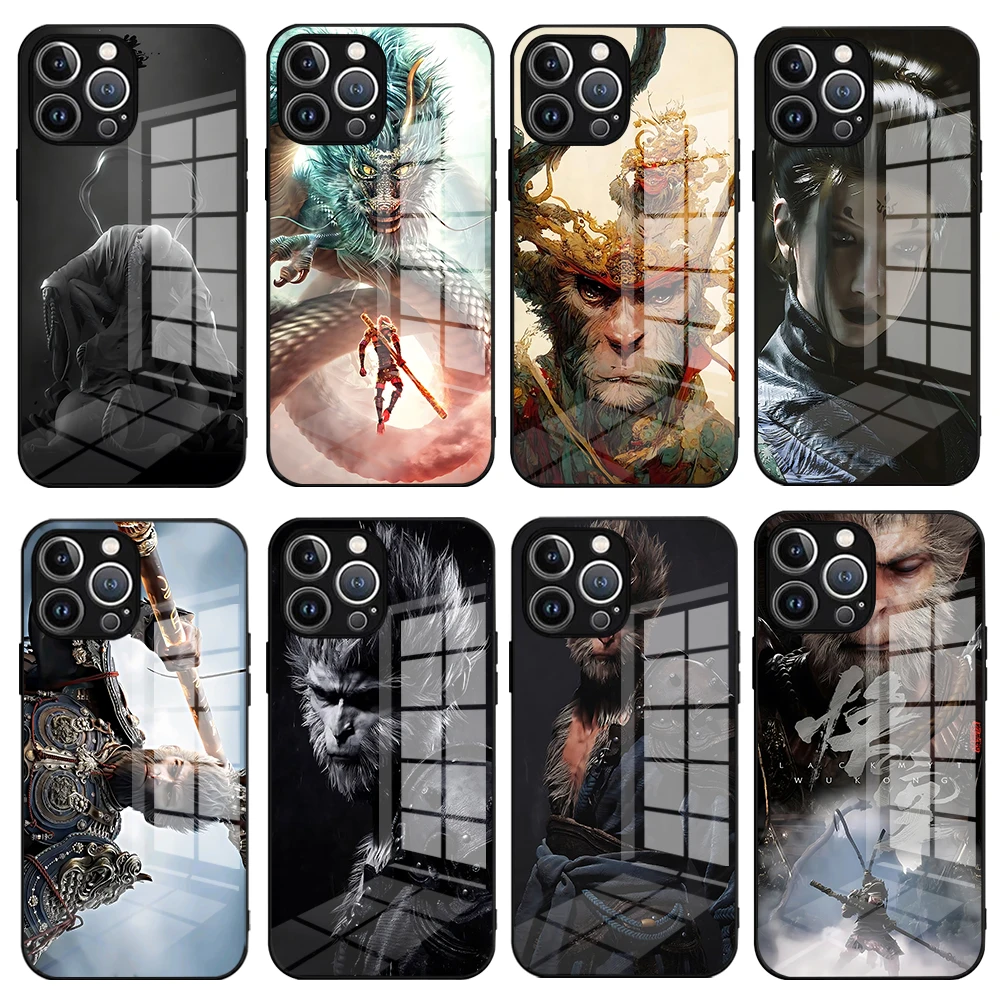 Game Black Myth Wukong Phone Case for Xiaomi Redmi A1 13C 9C 9T Note 7 8 9 9S 10 11 12 13 Pro K60 Ultra 4G 5G Glass Frame Cover