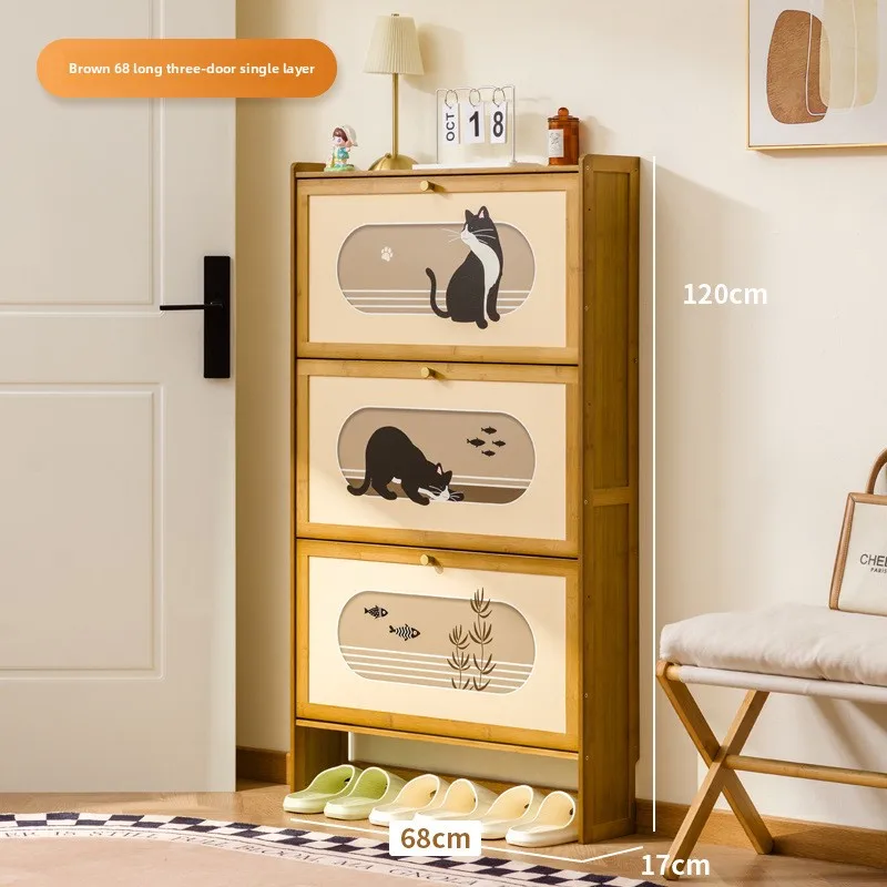 

Stable Shoe rack multi-layer strong and durable storage cabinet dustproof bamboo shoe cabinet