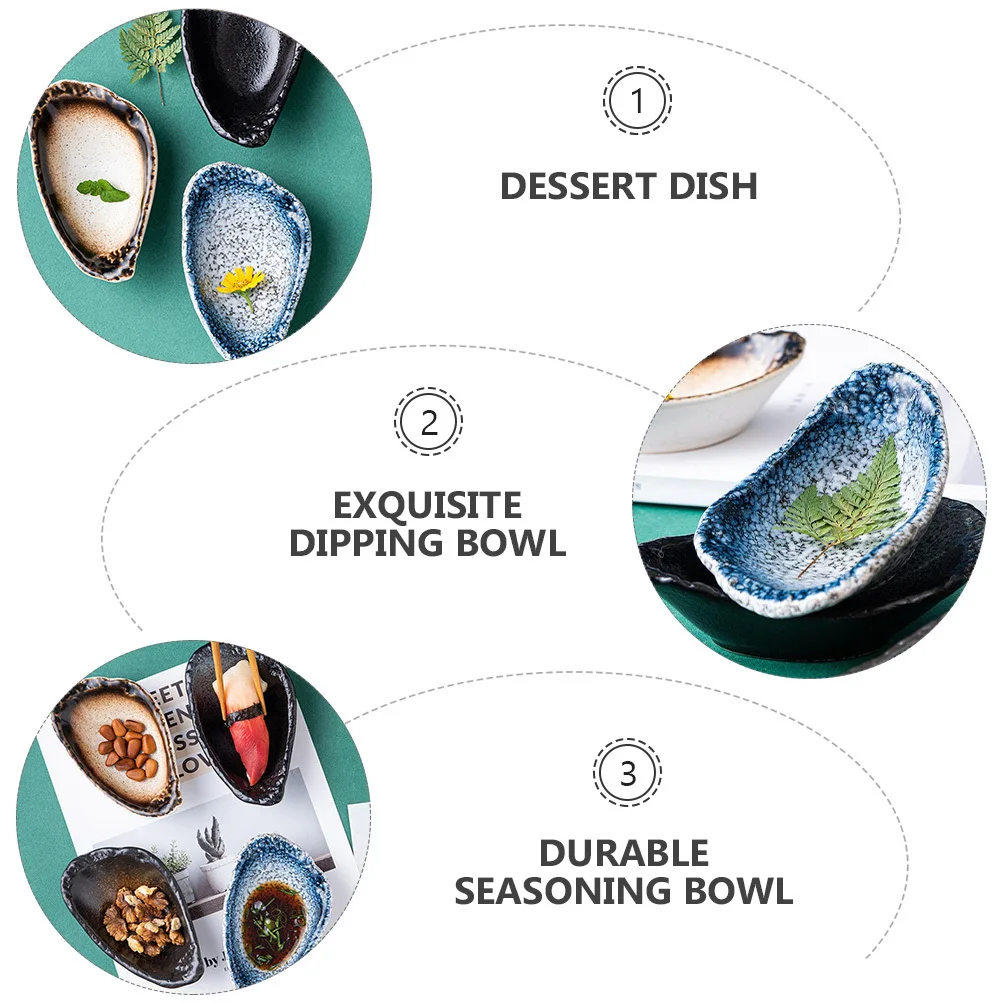 

1Pcs Fashionable Dipping Bowl Exquisite Design Thickened Edge Stable Nonslip Bottom Compact Size Multipurpose Dessert Dish