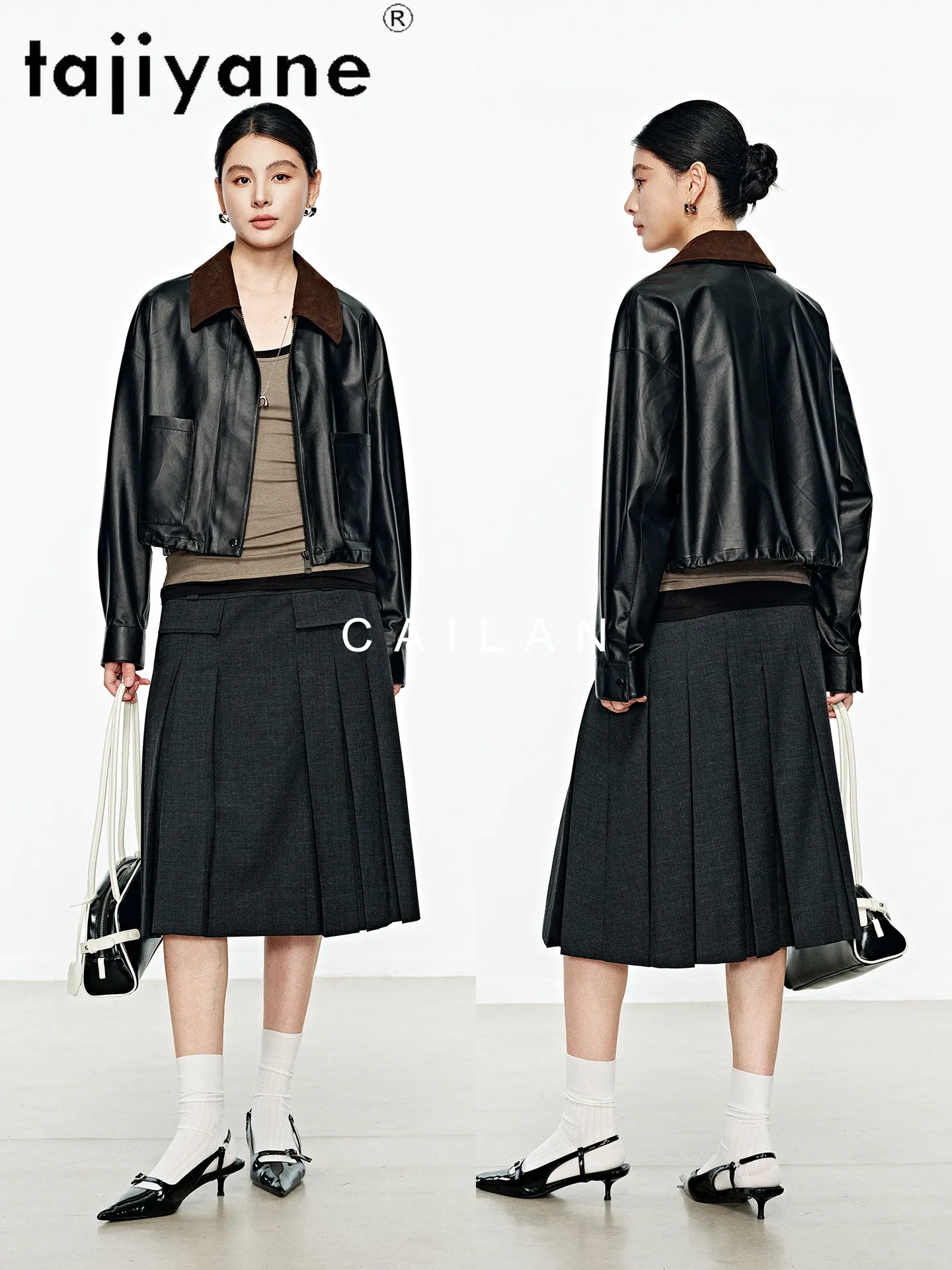 TAJIYANE Sheepskin Genuine Leather Jacket Woman Real Top-Layer Lightweight Leather Jackets Spring Short Coats 2026 Women Clothes