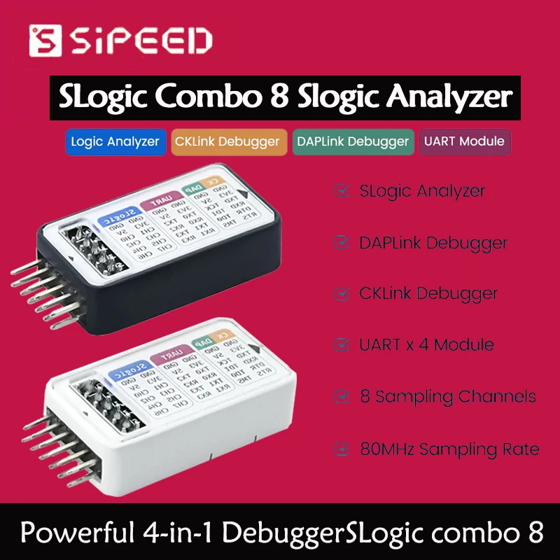

Sipeed SLogic Combo 8 Анализатор слоганов Мощный отладчик 4 в 1 DAPLink CKLink Инструмент для отладки