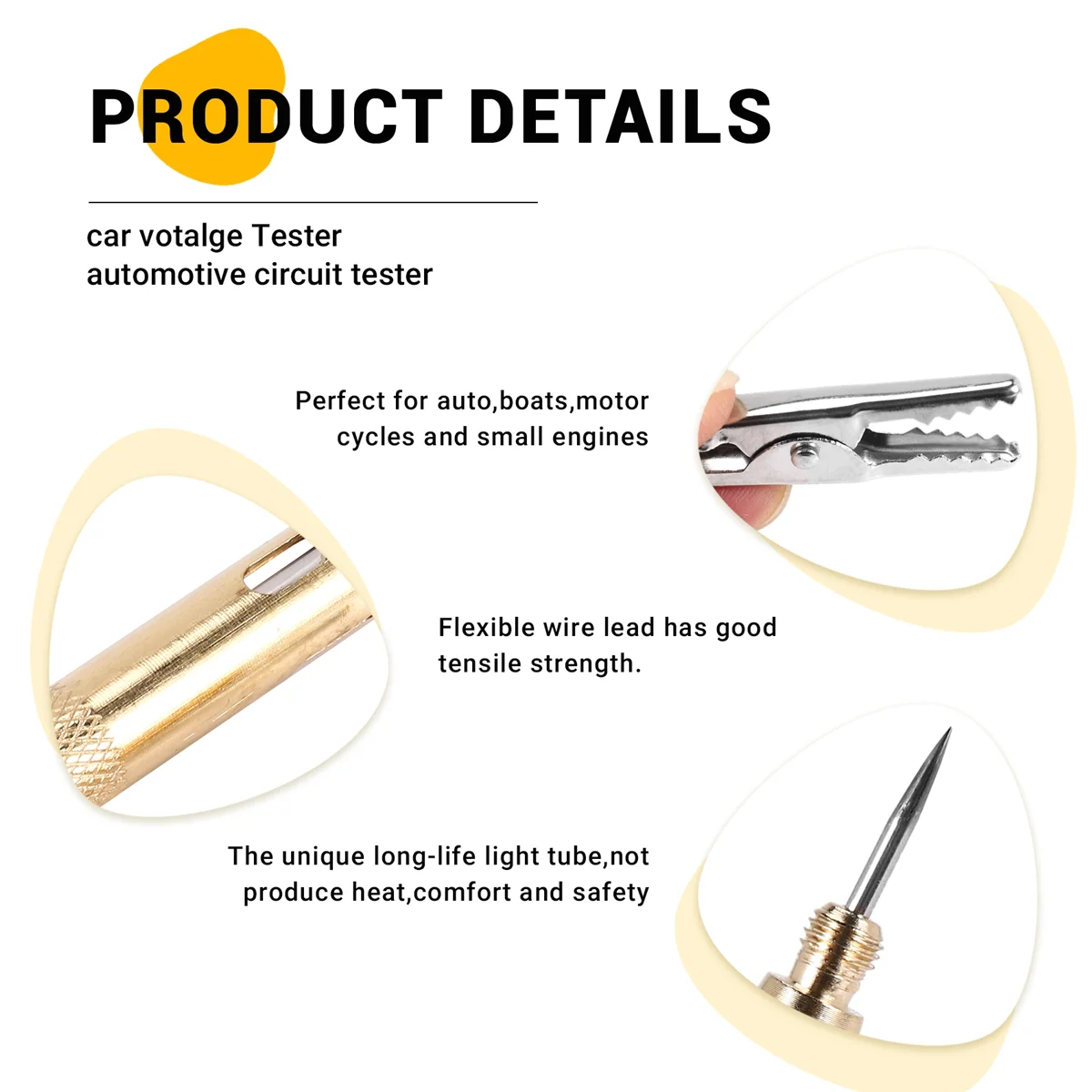 automotive circuit tester 6V 12V 24V Car Light Tester Automotive Electrical Tester Test Lamp Probe Repair Pen