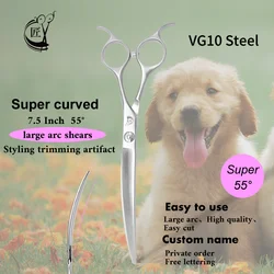 Crane Pet Super Curved Scissors For Dog Gromming 7.5/8.0 Inch JP Vg10 Steel High-quality Trimming Shear For Pet Beauticians