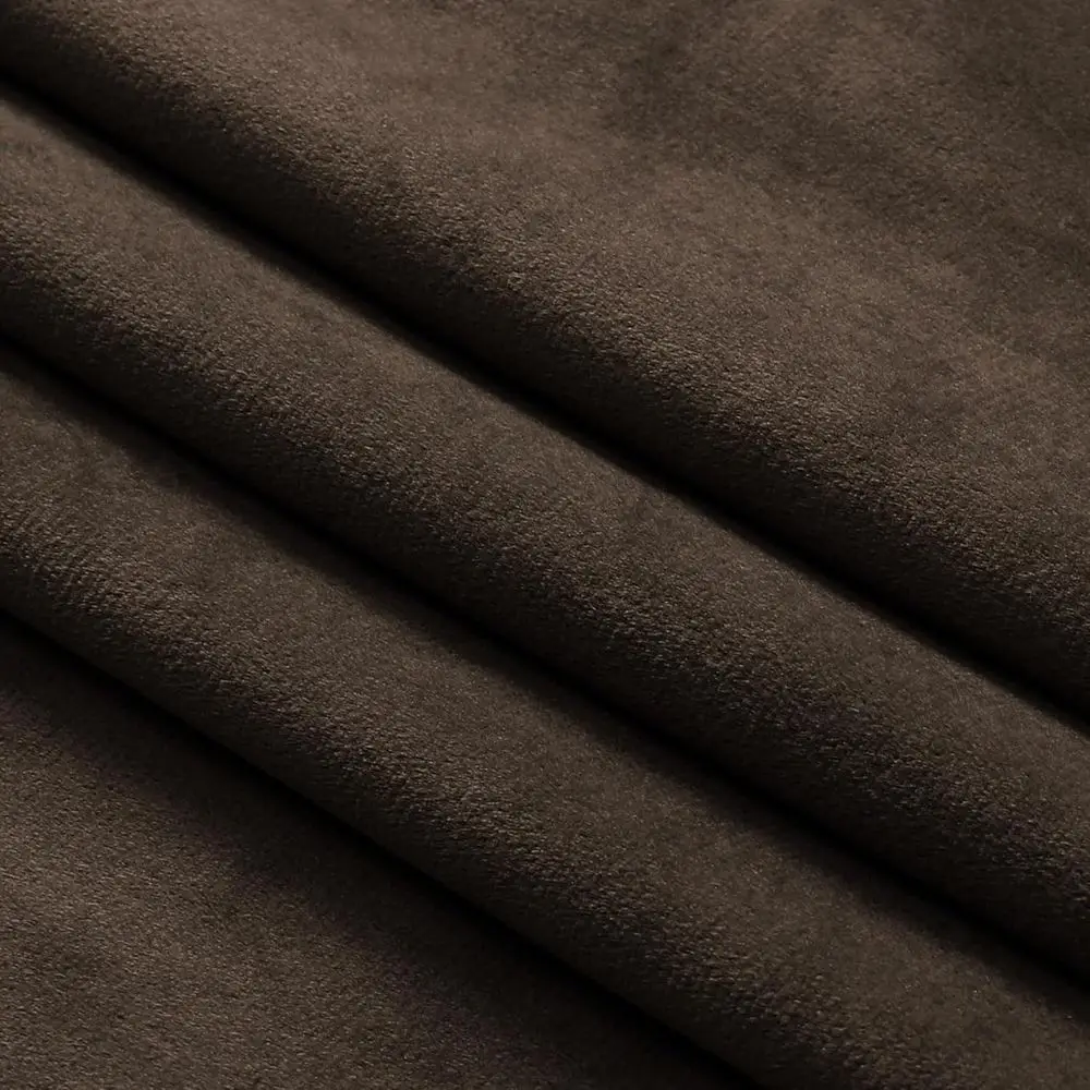 Brown Velvet Room Darkening Curtains, 52x120 Inches, 2-Panel Set for Bedroom and Living Room