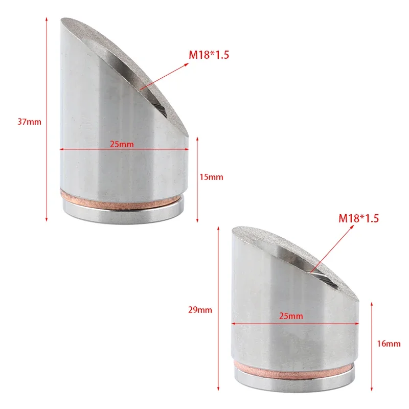 M18 x 1.5 O2 Oxygen Sensor Mounting Bungs and Plugs 30 45 Degree Angled Notched Style Weld In Oxygen Sensor Fitting