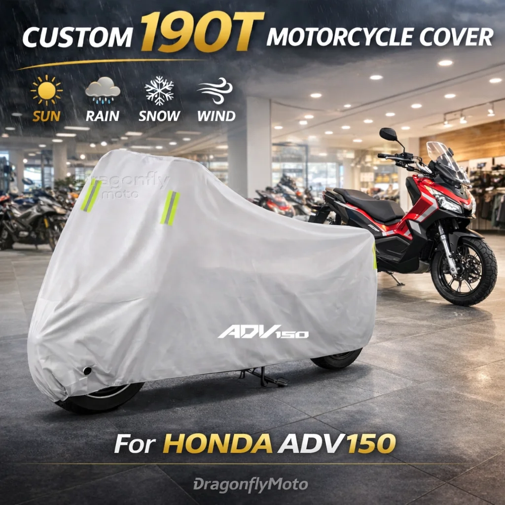 

For HONDA ADV 150 ADV150 2017 2018 2019 2020 2021 Motorcycle Cover Silver Waterproof UV Rain Dust Sun Outdoor Indoor Protector