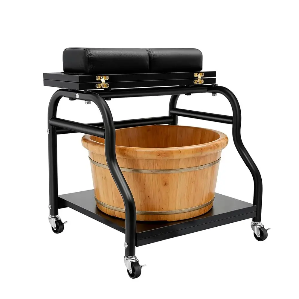 

Portable 2-Tier Pedicure Cart with Swivel Wheels for Beauty Salons and Nail Services