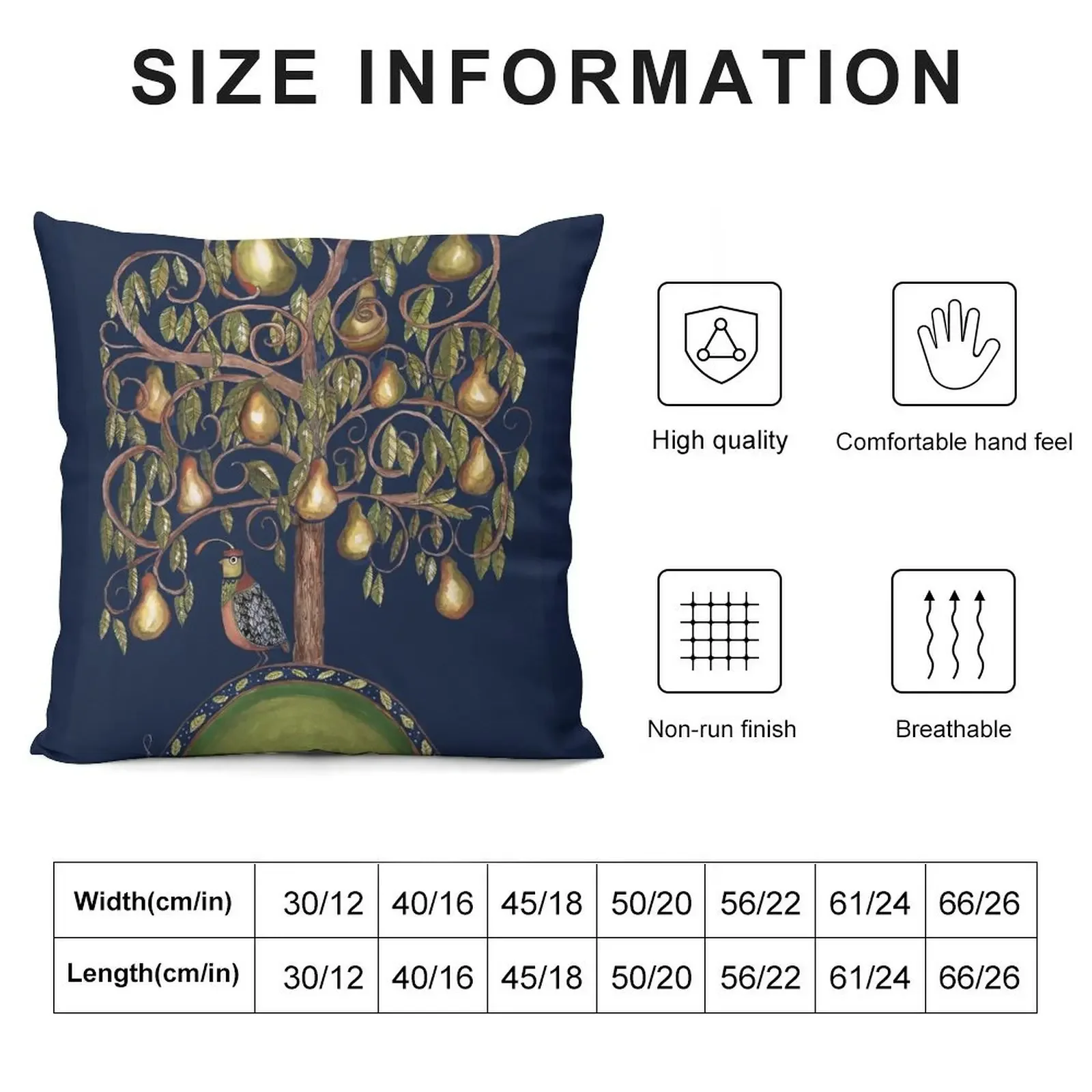 Isolating partridge under a pear tree Throw Pillow Decorative Cushion Cover Anime Cushion Child pillow