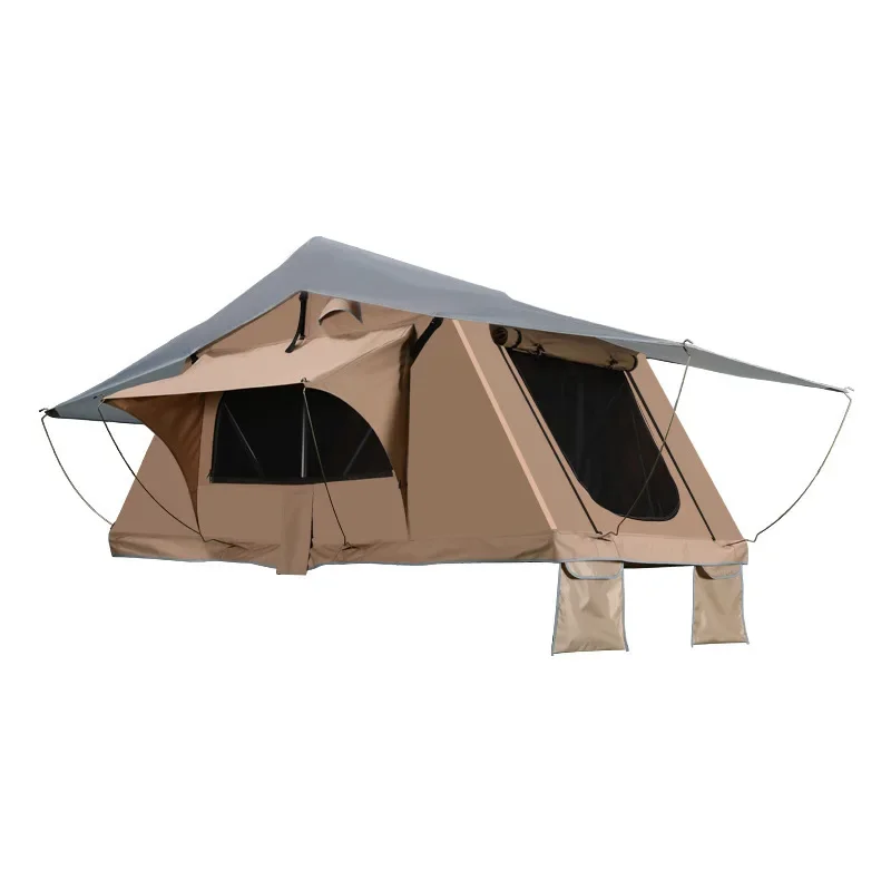 

SUV Outdoor Camping Equipment Automatic Soft Top Roof Tent Quick Set Up Rain Proof Privacy Light Cabana Folding House Car Tent