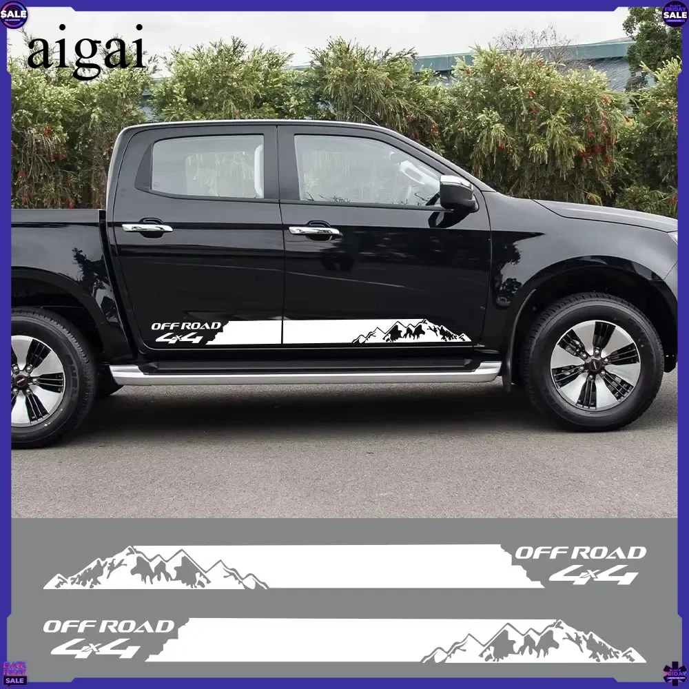 Car Mountain Styling Stickers Pickup Door Side Decals Truck Graphics 4X4 Off Road Custom Vinyl Decor Cover Auto Accessories