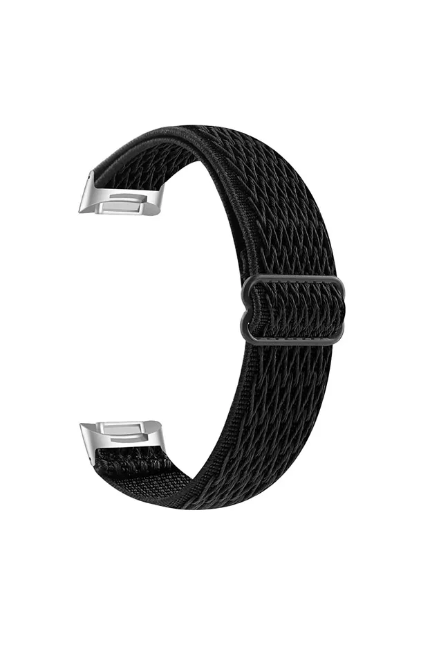 Nylon Loop for Fitbit Charge 6/5 Band Elastic Replacement Watchband Bracelets with Matel Adapters for Fitbit Charge 3/4 Watch