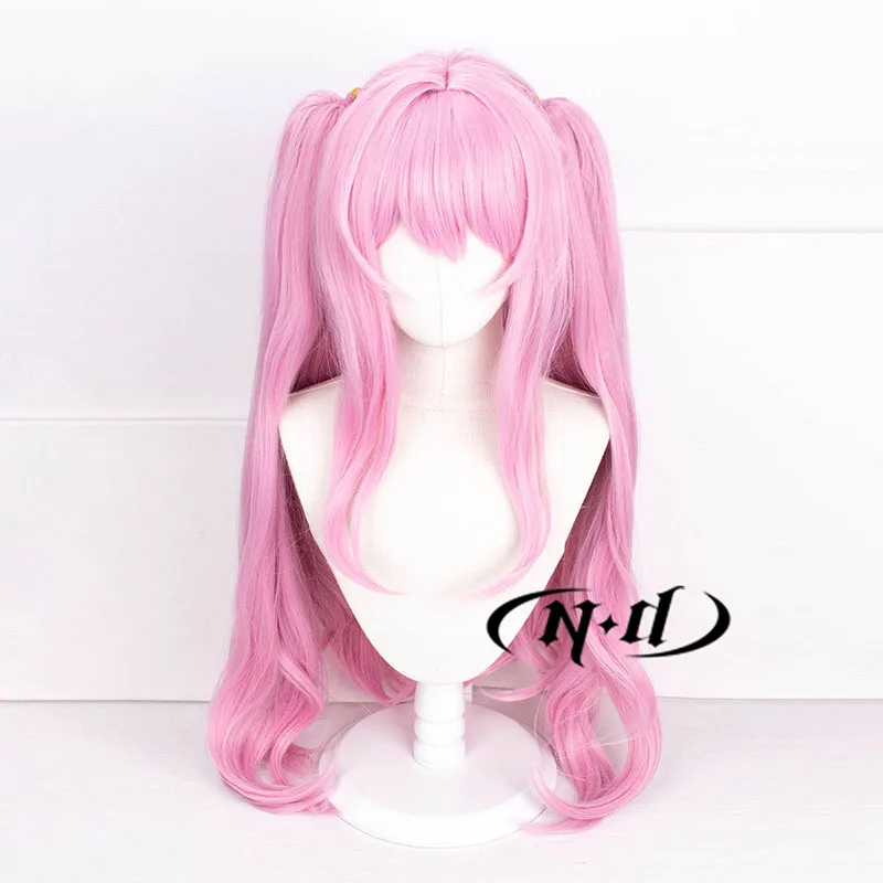 Nd yuni cosplay perucas nikke deusa da vitória cosplay longo rosa perucas de cabelo sintético resistente ao calor para jogo comic con coser