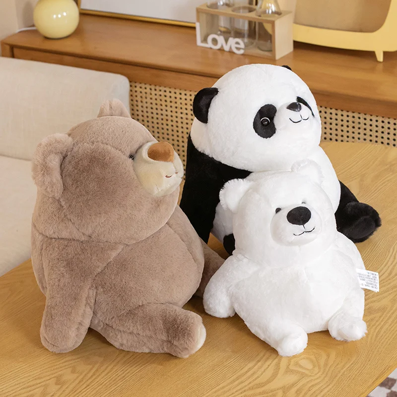 22/30/40cm Cartoon Plush White Bear Panda Toys Chubby  Bear Pillow Cushion Stuffed Soft Dolls Gift