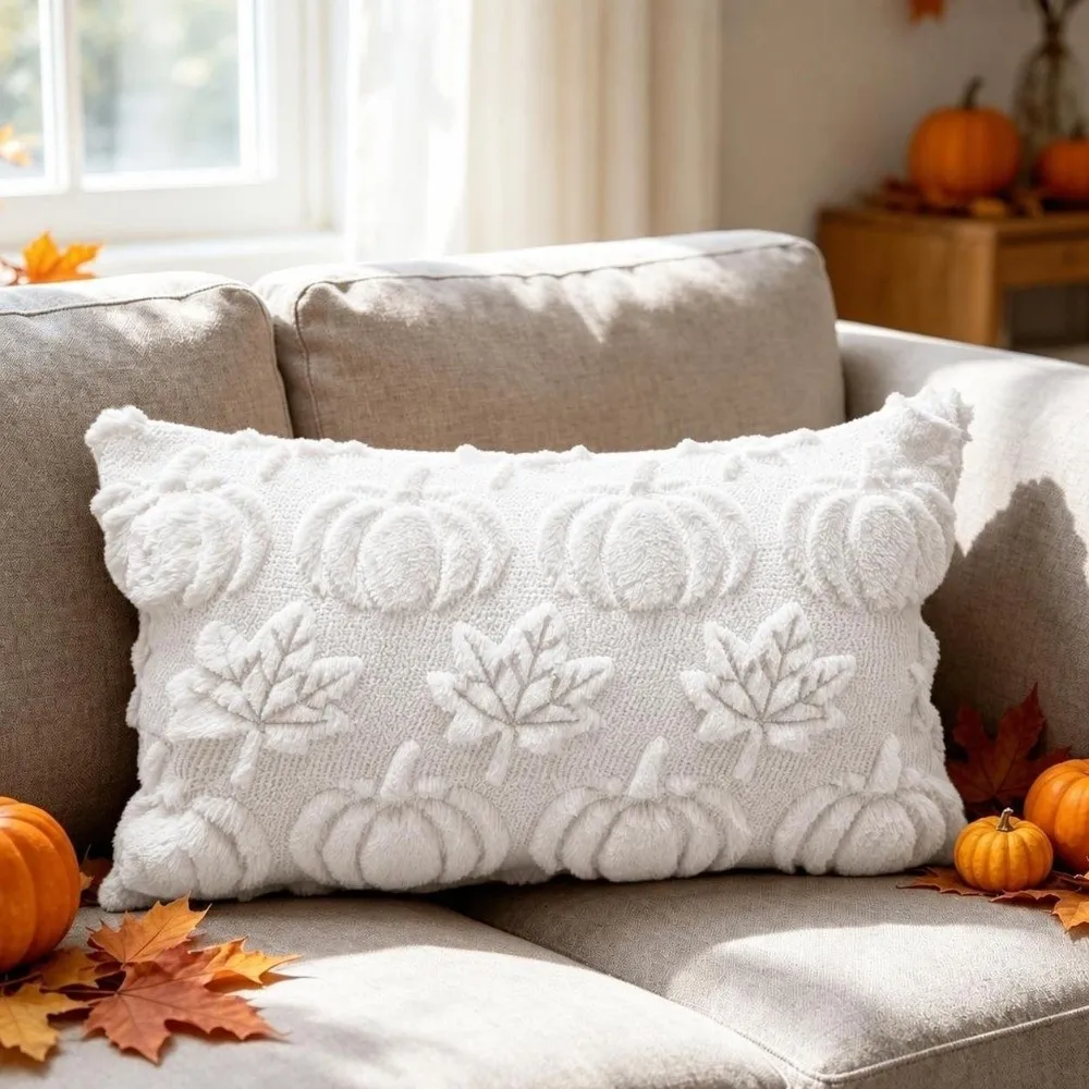 Pillow Case Maple Leaf Pumpkin Pillowcases Sofa Decor Soft Halloween Pillow Covers Creative Zippered Cushion Cover Fall Decor
