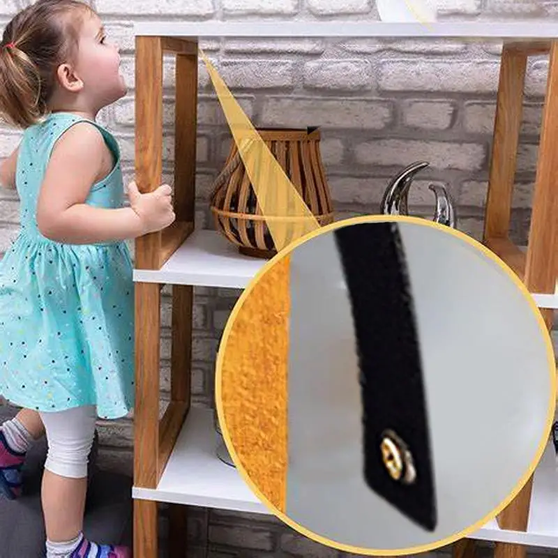 Furniture Tilt Protection Set Dresser Wall Safety Anchor Anti Tip Safe Wall Anchors Kids Proofing High Tensile Adjustable Child