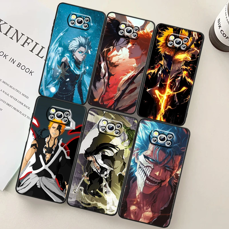 

Anime B-Bleach Cool Art For Xiaomi Mi Poco F5 F4 F3 X6 X5 X4 X3 M6 M5 M5S M4 M3 C65 Pro GT NFC 5G Black TPU Phone Case