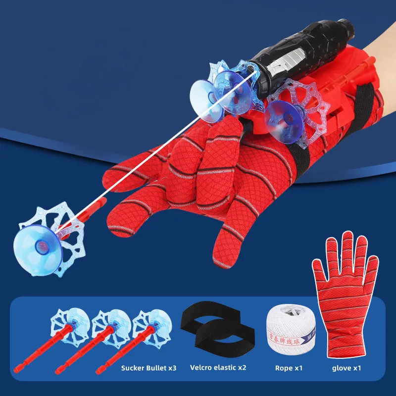 New Year Gift Movie Cosplay Launcher Spider Silk Glove Web Shooters Recoverable Wristband Halloween Prop Toys for Children