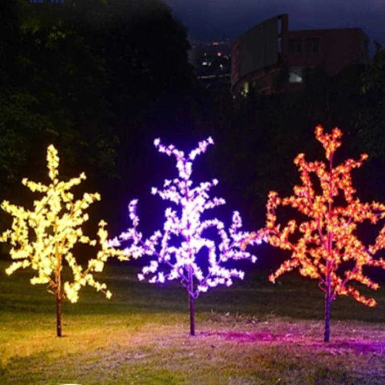 Cherry Tree Motif Light Simulate Plant Fairyland Set Decorator Model Landscape Lighting Decor Christmas Luminous Tree