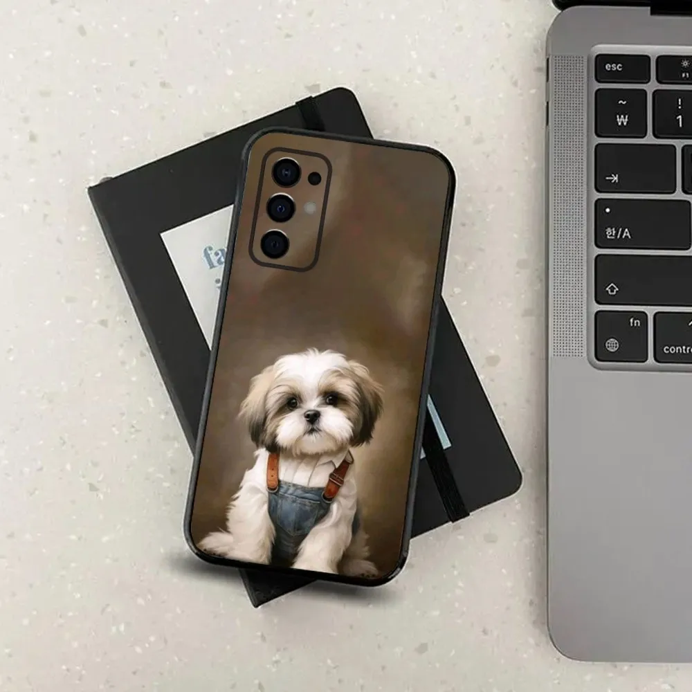 Shih Tzu Painting Cute Animal Phone Case For Samsung S24,S21,S22,S23,S30,Ultra,S20,Plus,Fe,Lite,Note,10,9,5G Black Soft Cover