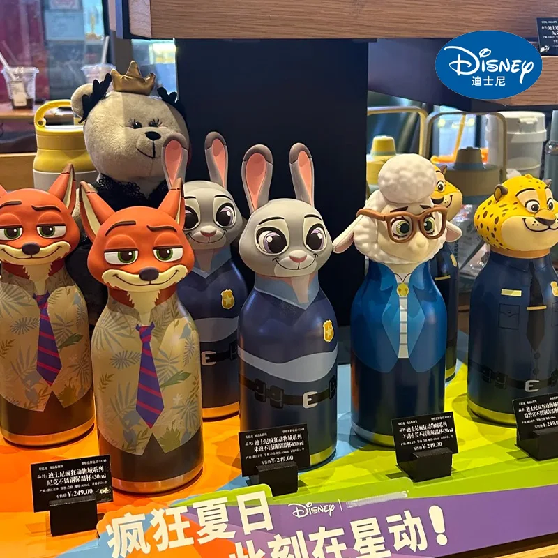 

Официально вакуумная кружка Zootopia, 2025 г., Ник Уайльд, Джуди Хопс, спортивный чайник из нержавеющей стали, офис пантеры, Водолей, 430 мл, подарки