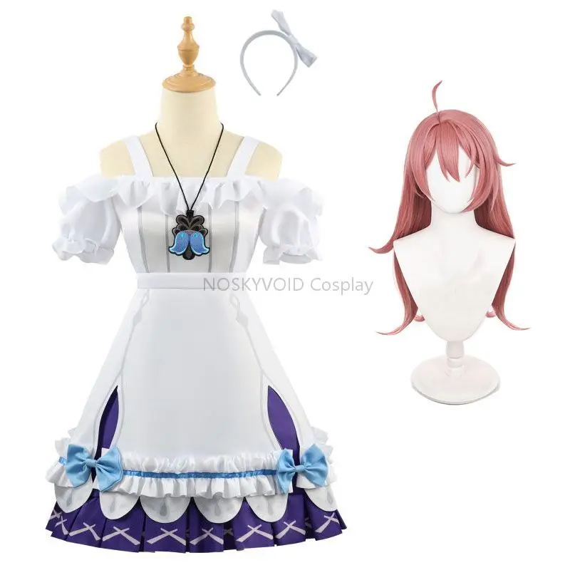 

Платье для косплея и повязка на голову на Хэллоуин, косплей-костюм героев мультфильма «геншин», детские костюмы и парики, головной убор, Юбки принцессы